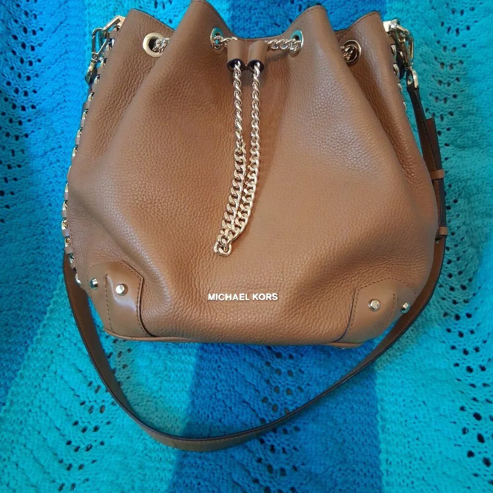 Michael Kors Large Alanis Soft Pebbled Leather Shoulder Bag